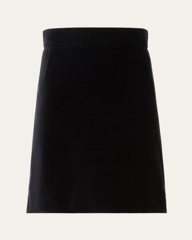Cotton Corduroy A-Line Mini Skirt